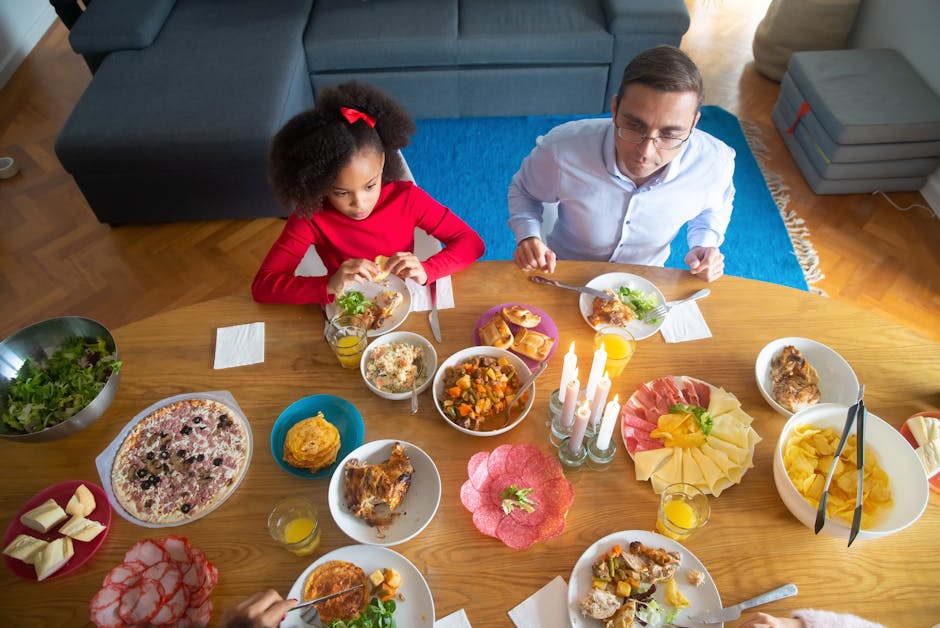 ワンプレートに盛り付けられた夕食